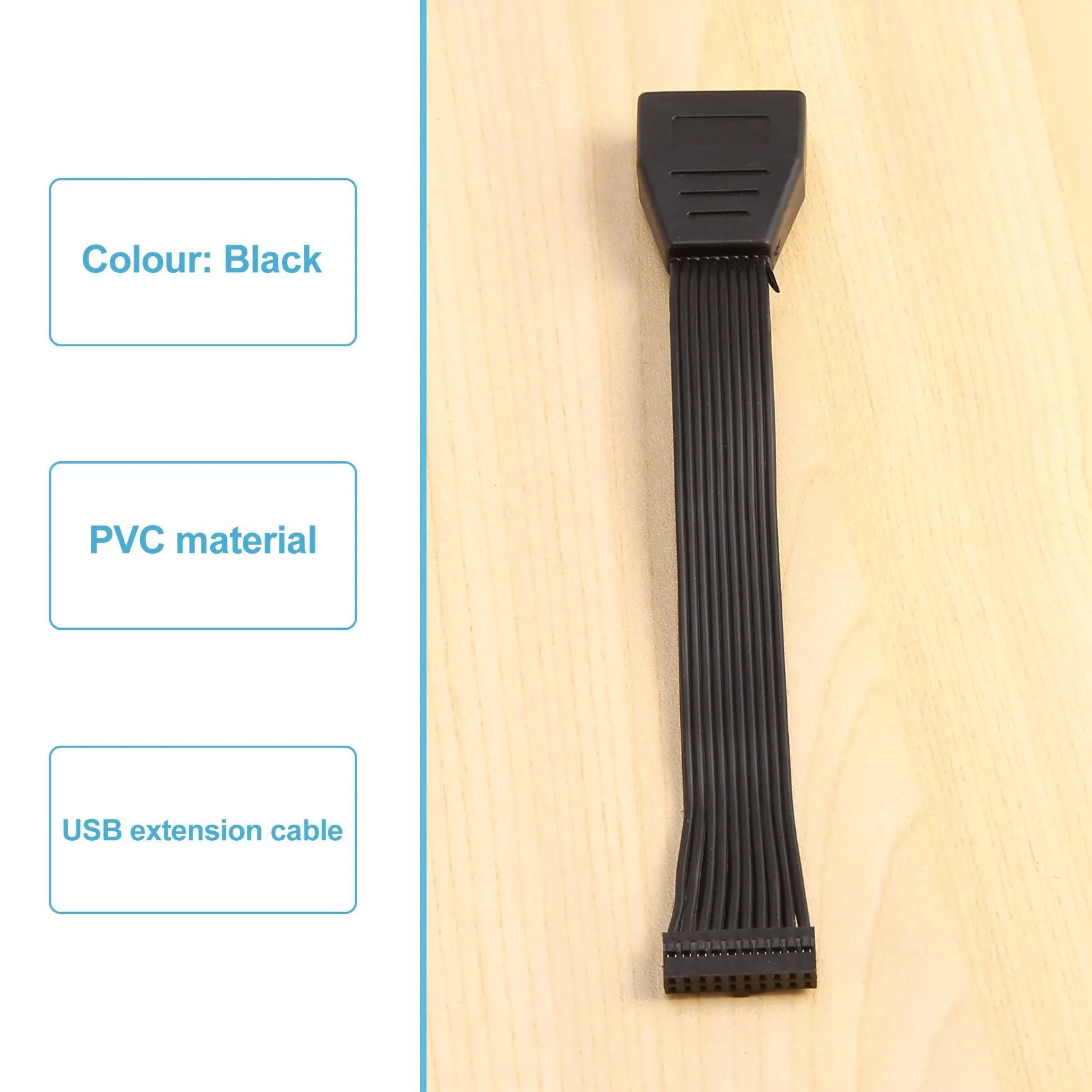 

2 шт. маленький мини-USB 3,0 19/20-контактный внутренний удлинительный кабель-адаптер USB 20-контактный удлинительный кабель для материнской платы 15 см