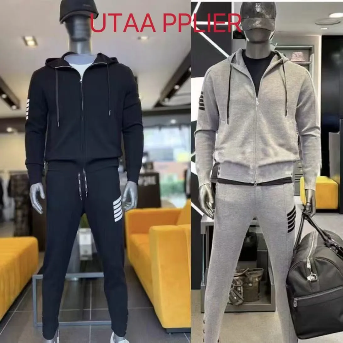 New Autumn And Winter Golf Clothing Men's Knitted Suit Trousers Hooded Cardigan Trend