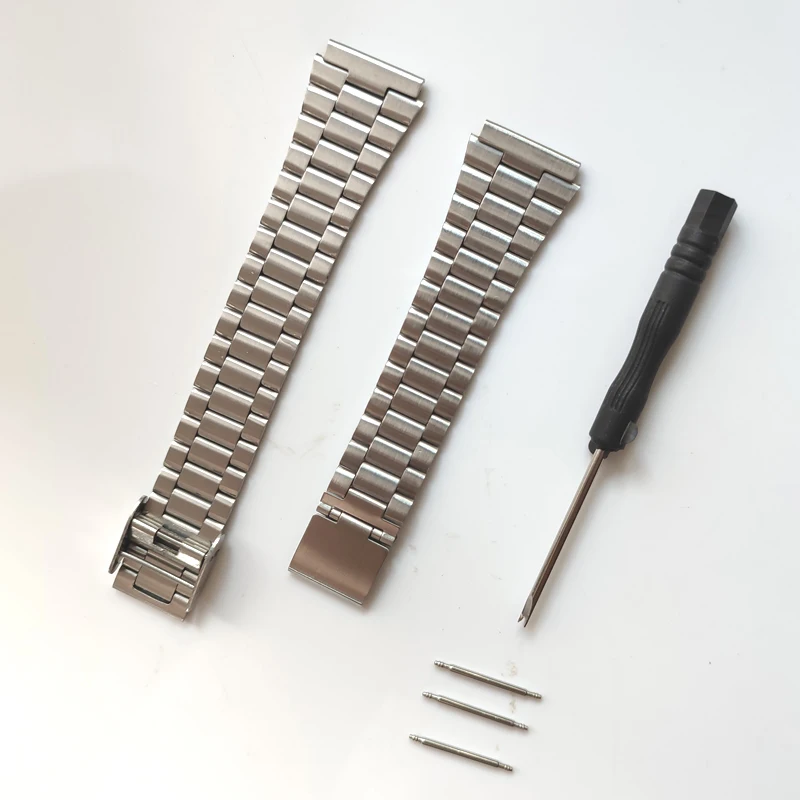 Fine Steel Watchband for CASIO A158 / A159 / A168 /A169 /B650 /AQ230/ 700 Classic Small Square Silver Block 18mm Metal Strap