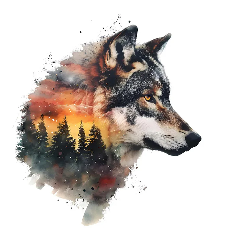 Amazing Wolf Wall Stickers, Toilet Stickers, Bright Room for Home Decoration, Vinyl Animal Decals, Art Wallpaper, Poster