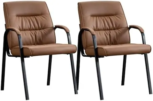 Office Guest Reception Chair Set of 2, Conference Room Chairs Waiting Room Chairs 2 Pack, Modern Leather Office Desk