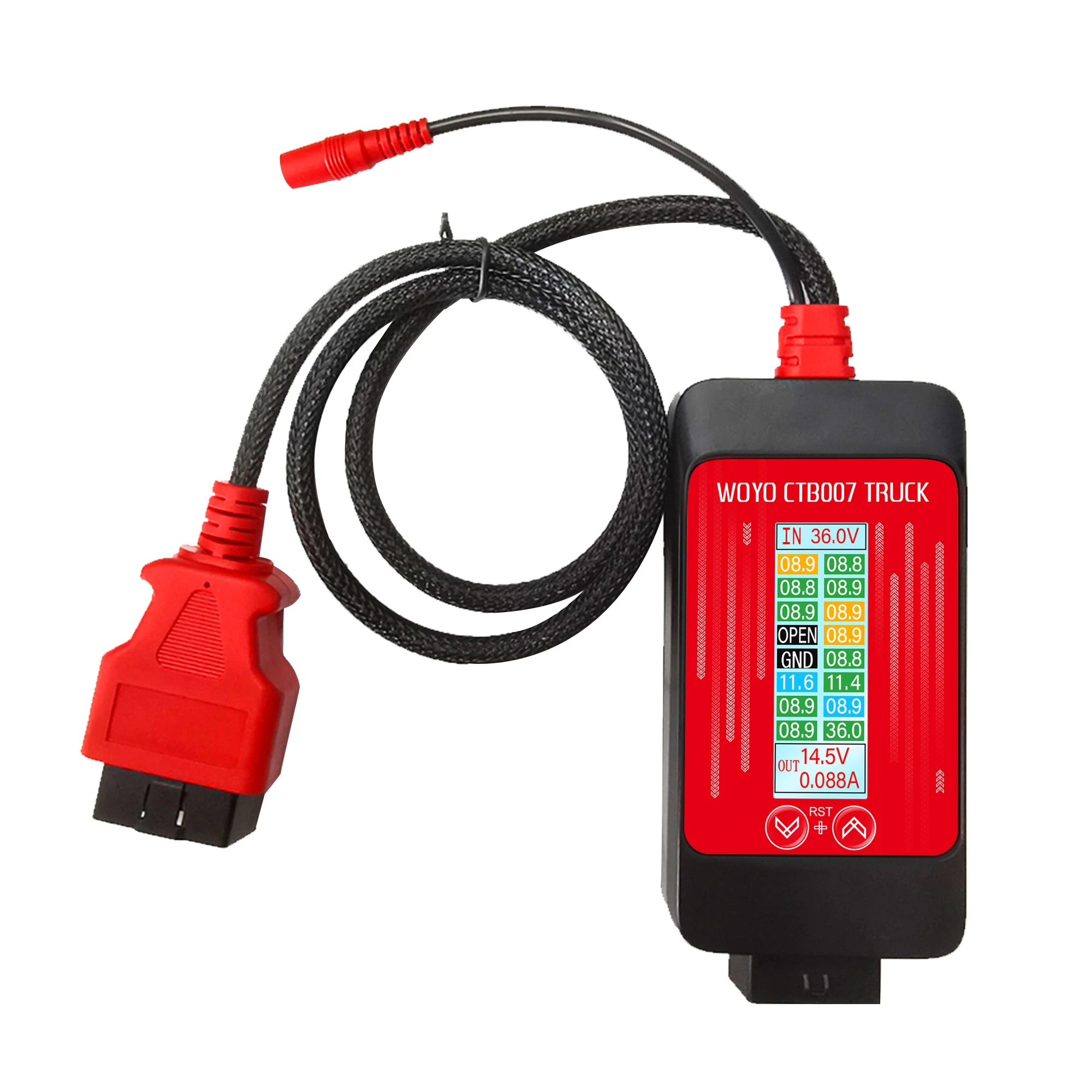 24V to 24V/12V‑14.5V Regulated Voltage Converter OBD Power Booster & Protector OBD2 Tester Universal for Truck & Car