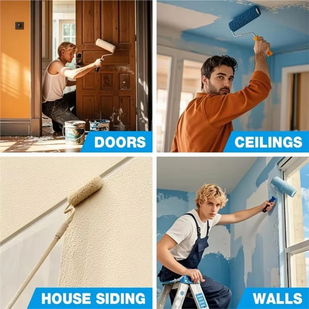 ローラーブラシ延長ツール用、調節可能な12～18インチのアルミニウムシャフト付き、柔軟な清掃位置決めが可能