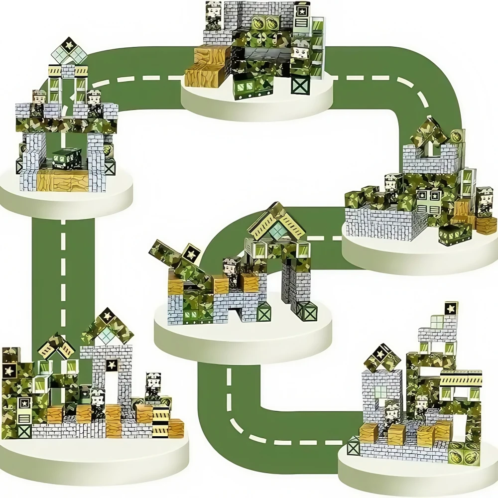 Kreative Militär Thema Magnetische Bausteine Ziegel Berühmte Szene Welt Modell Set DIY Kinder Bildung Montage Spielzeug Jungen Geschenke