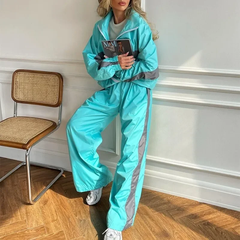 

Модный свободный кардиган соответствующего цвета, удобные топы, брюки, спортивный костюм, уличный хипстерский европейско-американский женский повседневный костюм