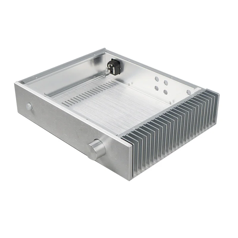 Imagem -04 - All-aluminum Power Amplificador Chassis Prata com Dissipador de Calor Faça Você Mesmo Amplificador de Áudio Case Escudo 320*70*248 mm