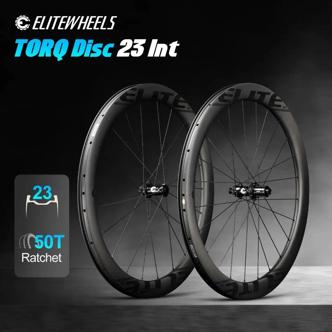

Колесный комплект ELITEWHEELS TORQ Carbon Disc Brake 700C, клинчерные бескамерные карбоновые колеса для шоссейных и гравийных велосипедов, 38/50/60 мм, 50T Ratchet