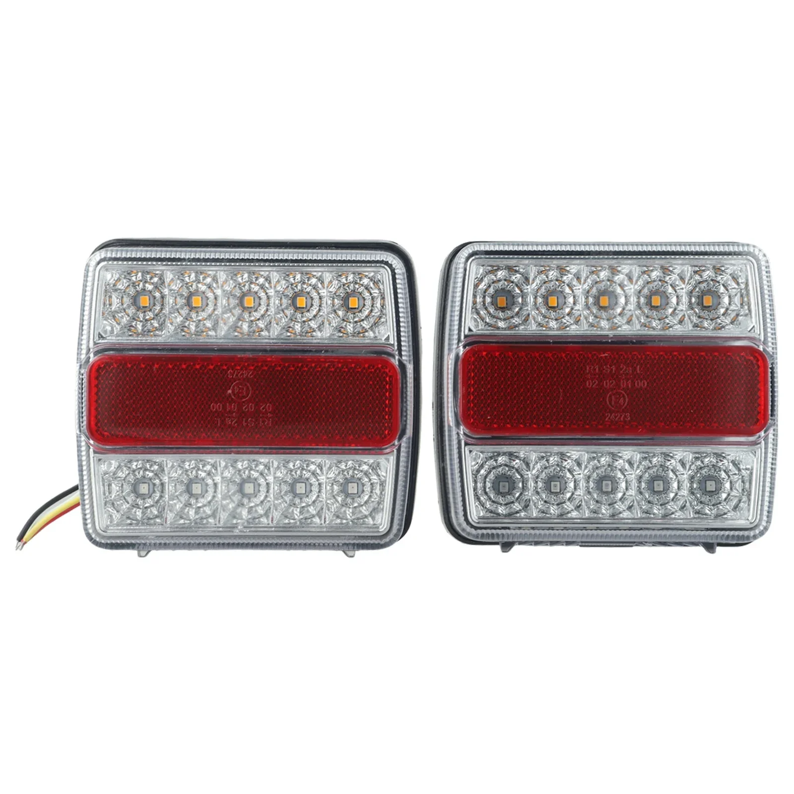 1pair Car Rear LED Submersible Trailer Tail Lights Kit Boat Marker Truck ABS Plastic And LED Tail Lights Automobile Accessories