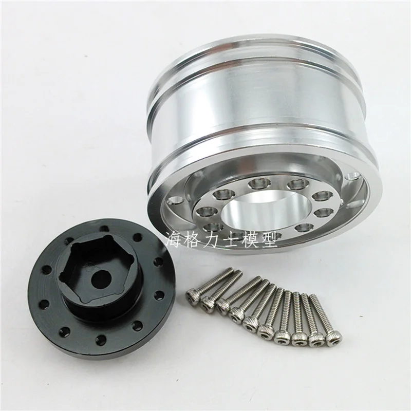 One-axle Wide Wheel Hub Full Metal Rear Wheel for 1/14 Tamiya RC Truck Trailer Tipper Scania 770s Benz Actros Volvo MAN DIY Part