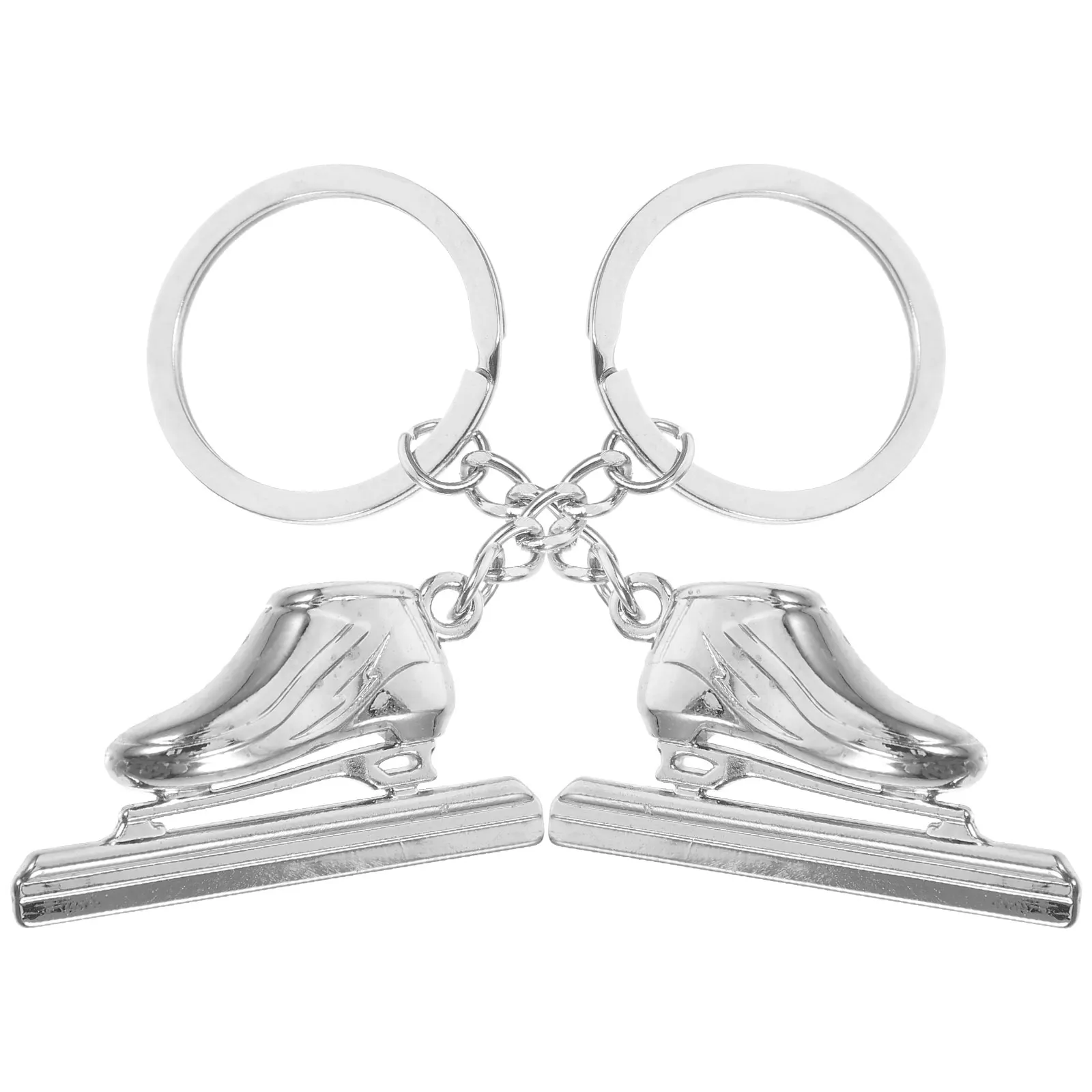 

2Pcs Roller Keychain Delicate Silver Small Decor Charms Party Favors Bag Pendants Zinc Delicate Roller Skate Pendants Alloy