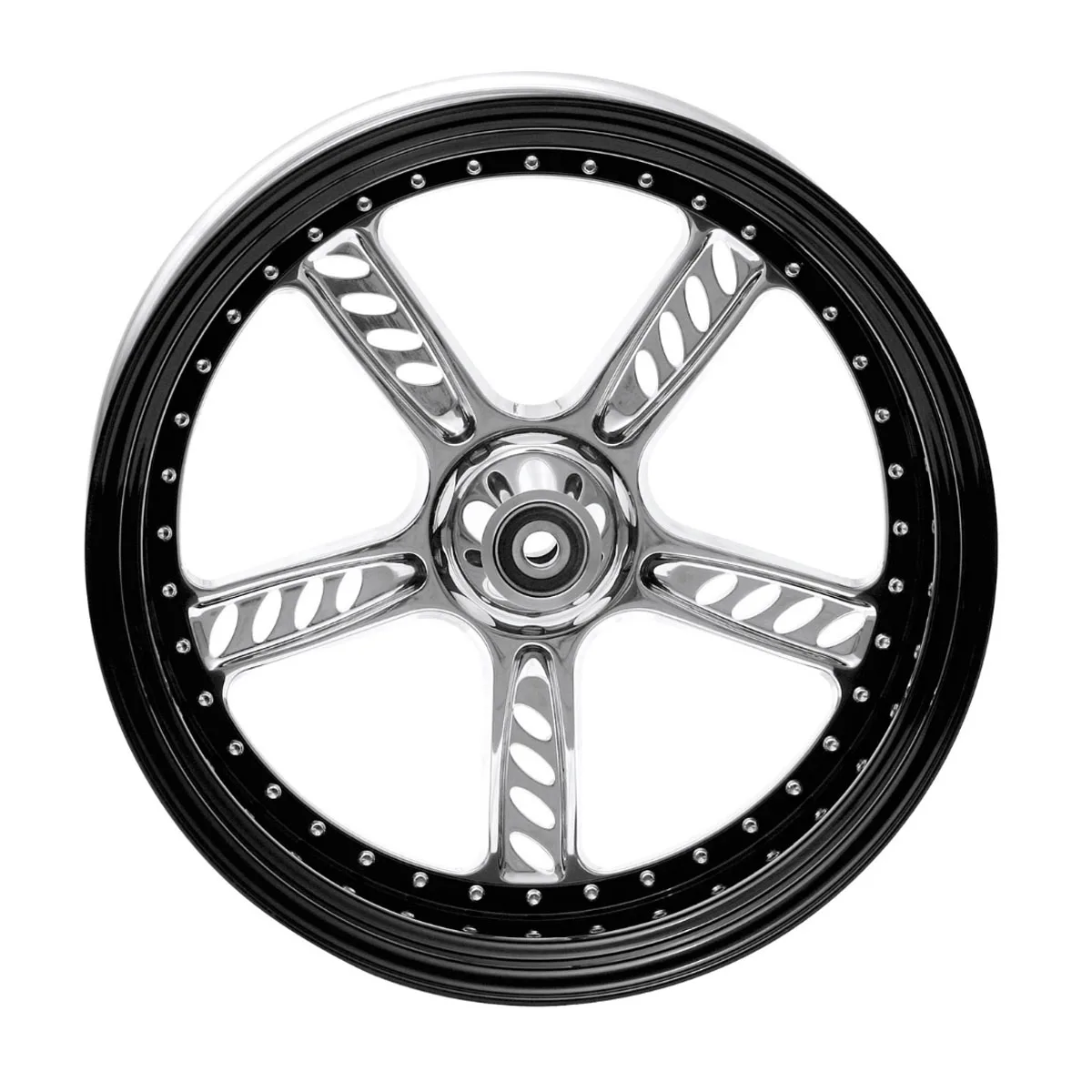 

Chrome Color Aluminum Alloy Wheel Accessories for Front & Rear Compatible for Harley 08-later FLSTF FLSTFB FLSTFBS New