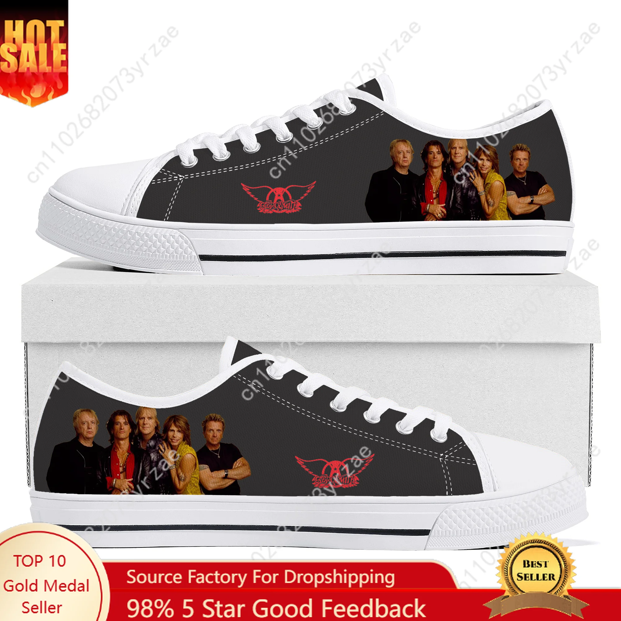 

Aerosmith Low Top High Quality Sneakers Mens Womens Teenager Canvas Sneaker Casual Shoes Fashion Patterns Custom Made Shoes