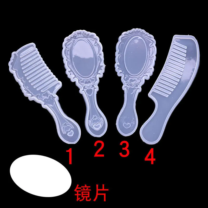 4 Different Styles of Combs Made of Silicone Molds and Epoxy Resin Suitable for Jewelry Makeup Hair and Other Purposes
