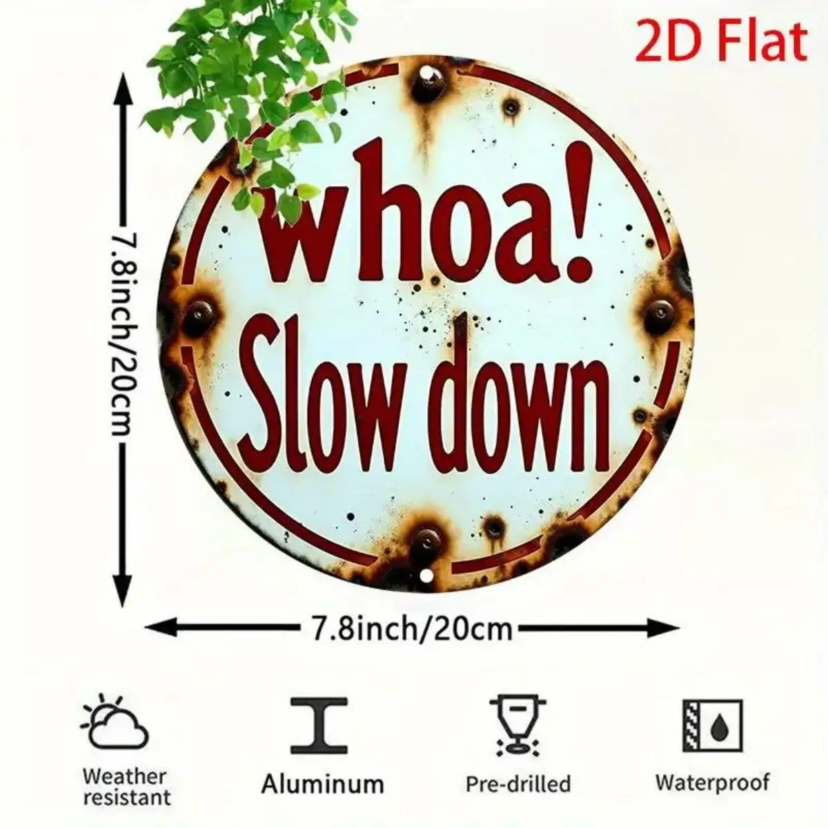 ديكور حائط من الألومنيوم بتصميم عتيق 20.32 × 20.32 سم 2D تمساح مسطح، "أح! اقتباسات "/"Terlambaki"، لهجة خضراء، عتيقة للمطبخ والحديقة