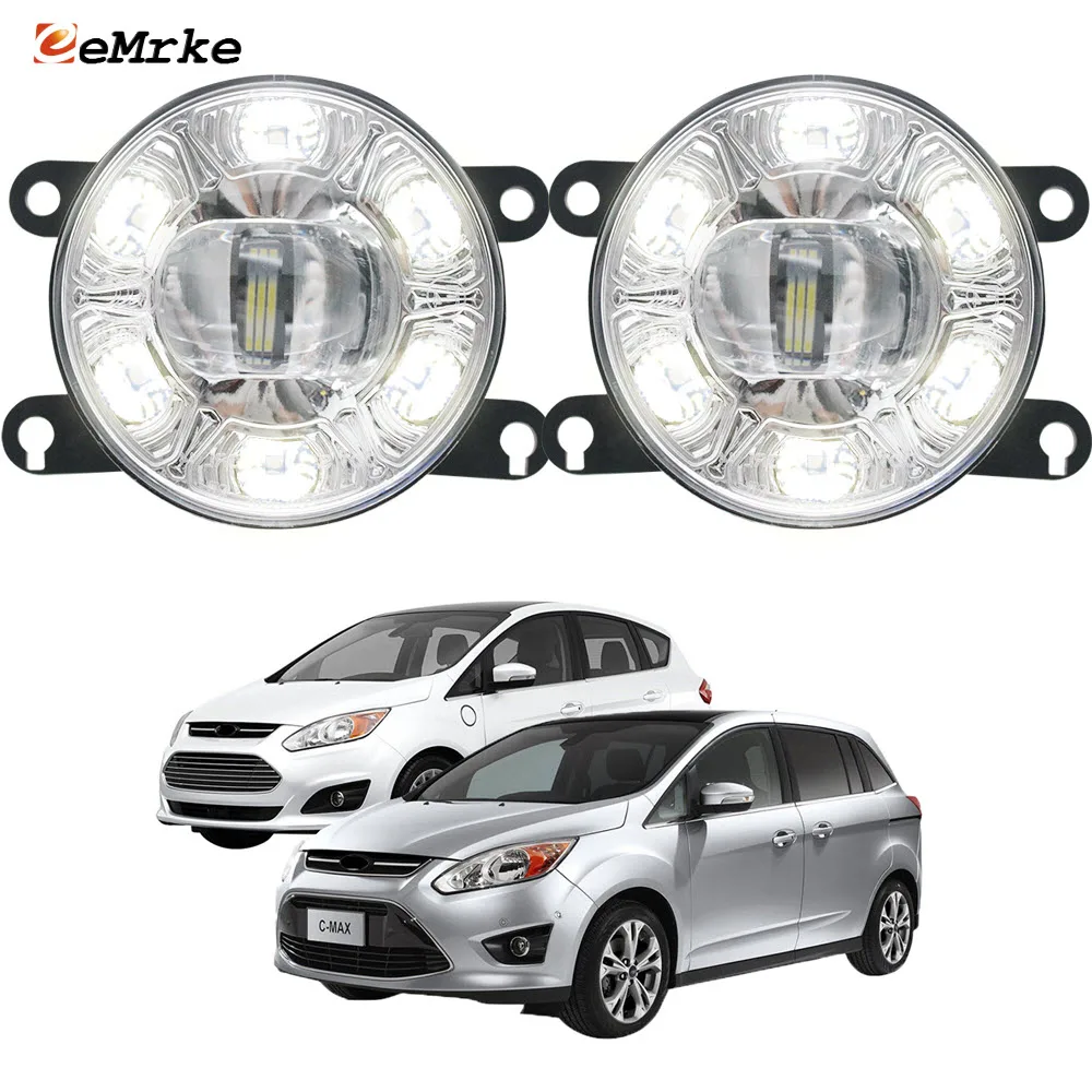 

Led Fog Lights Assembly for Ford C-MAX Grand C-max II DXA C334 2011-2018 Car PTF with Clear Lens White DRL Daytime Running Lamp