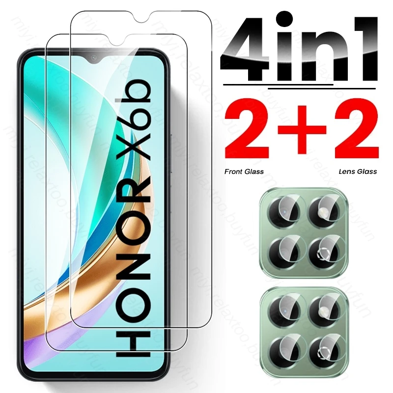 For Honor X6b 4G Glass 4 In 1 Screen Protector HonorX6b Protective Glass On Xonor Honar Honer X6b X 6b X6 b 4G 2024 Camera Glass