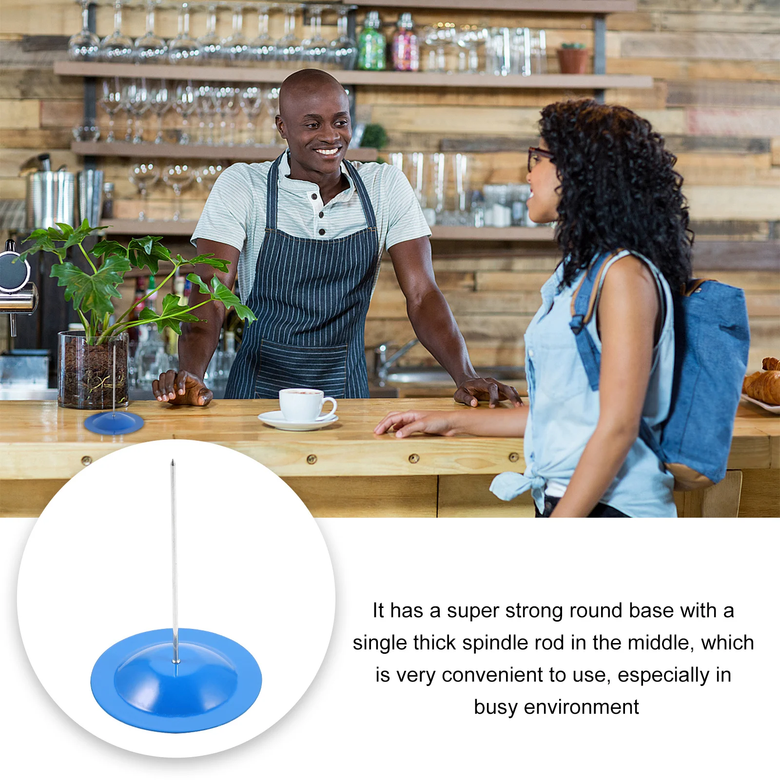 4 قطعة حامل فاتورة من الفولاذ المقاوم للصدأ مكتب مطعم القائمة المغزل سبايك استلام حامل قاعدة ثقيلة منظم الورق تحقق المغزل