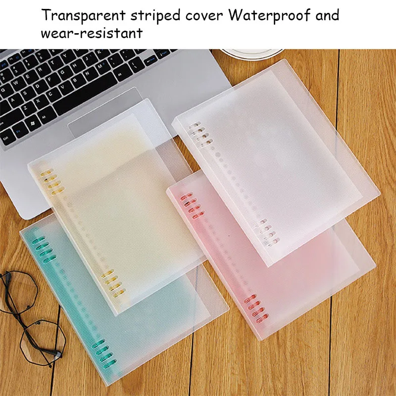 A5B5 Large Capacity Plastic Ring Loose-leaf Notebook Cover Waterproof and Wear-resistant Office Stationery A5 Agenda Planner