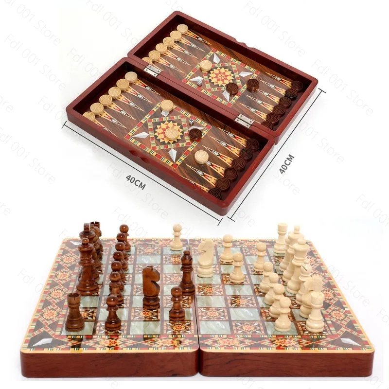 40cm 3-in-1Multifunctional Chess Board Game Tabletop Toy for Kids Educational Puzzle Gift Box Packaging Parent-Child Interaction