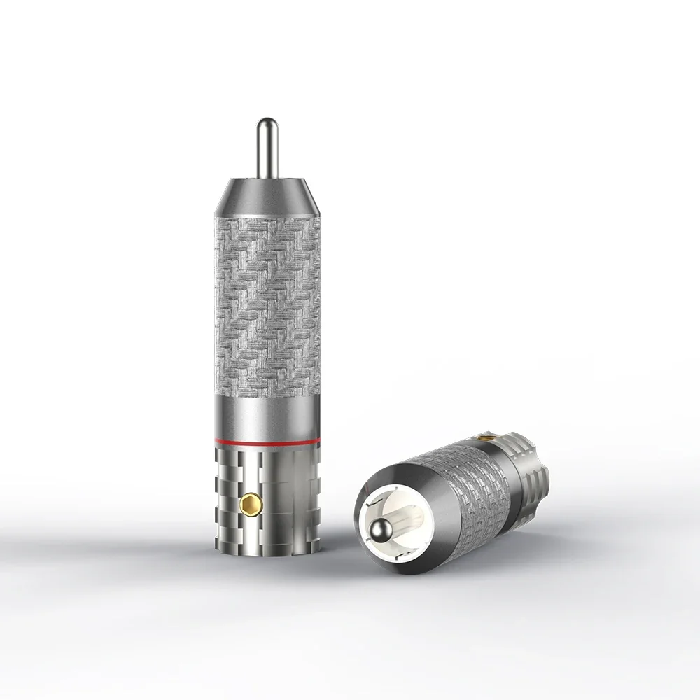 4 قطعة Viborg VR108R النحاس النقي ألياف الكربون RCA الروديوم مطلي نسخة لحام النحاس النقي RCA مسامير قفل