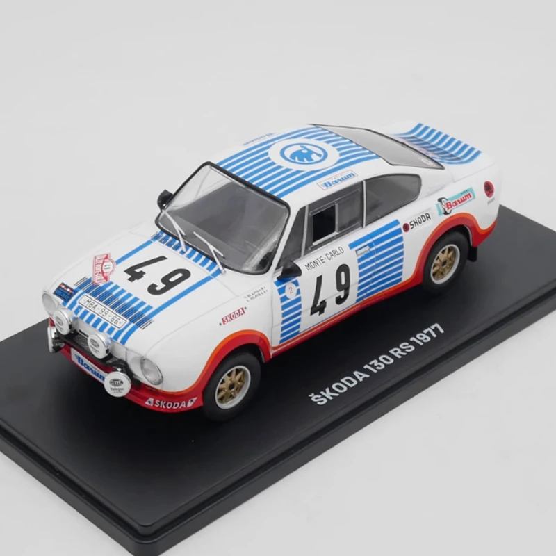 Diecast IXO 1:24 Skoda 130 RS WRC 1977, coche de Rally, coche de simulación de aleación, modelo clásico, recuerdo para adultos, regalo, pantalla estática