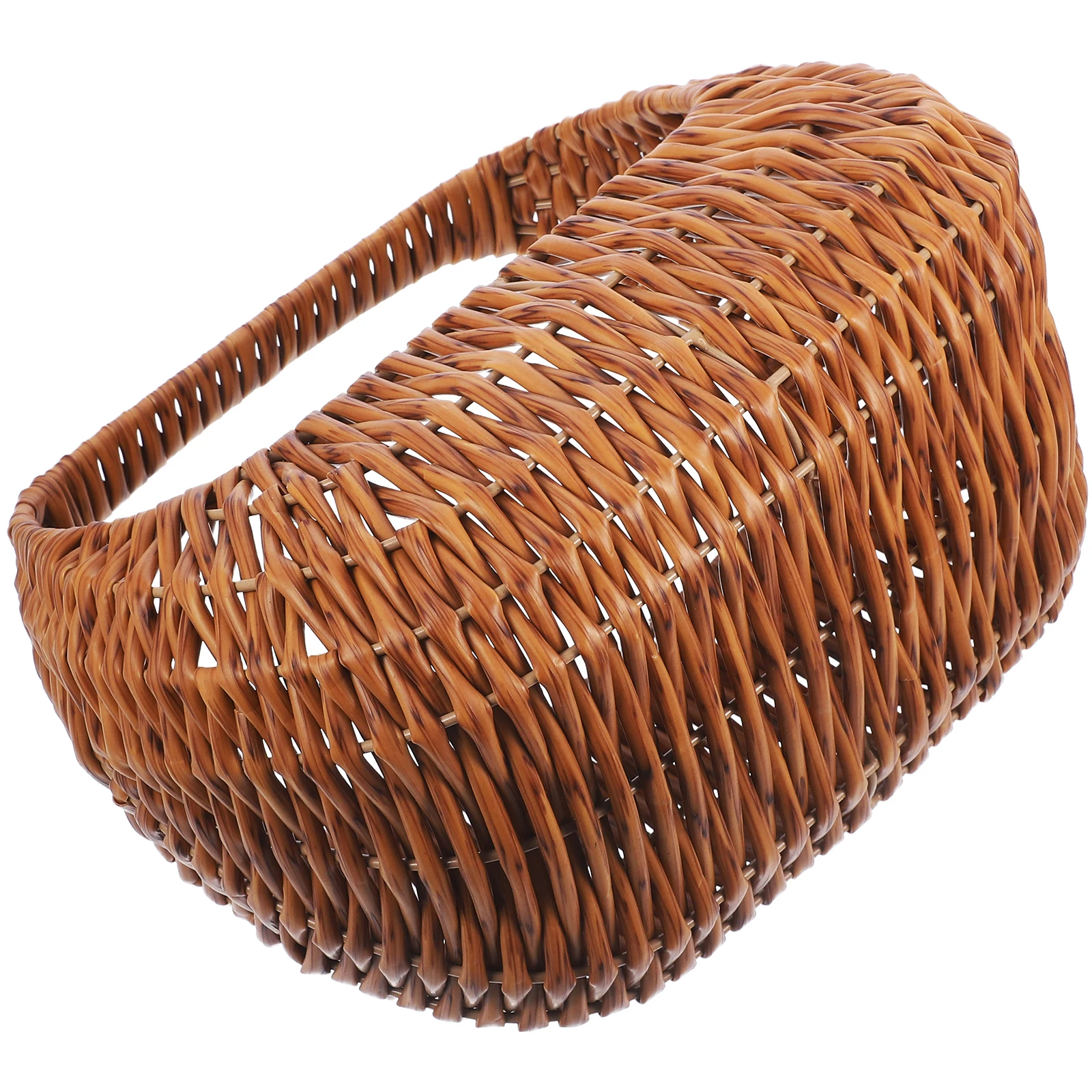 

Woven Basket Hand Flower Bridesmaid Vintage Decor Handle Pp Wedding Holder Storage Wicker Home Petals Candy Color