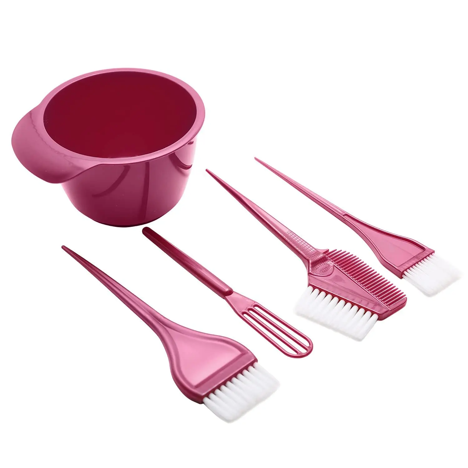 5Pcs Dyeing Bowl Kit  Hair Color Dye Bowl Stirring Comb Brushes Professional Salon Home Use DIY Hair Dye Coloring Tools Supplies