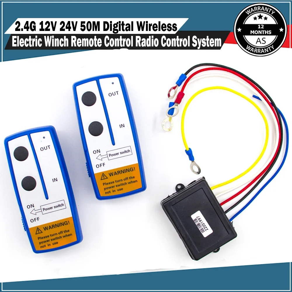 12V 24V Digital Electric Wireless Winches Remote Control Controller Recovery For Jeep ATV SUV Vehicle Trailer Truck Universal