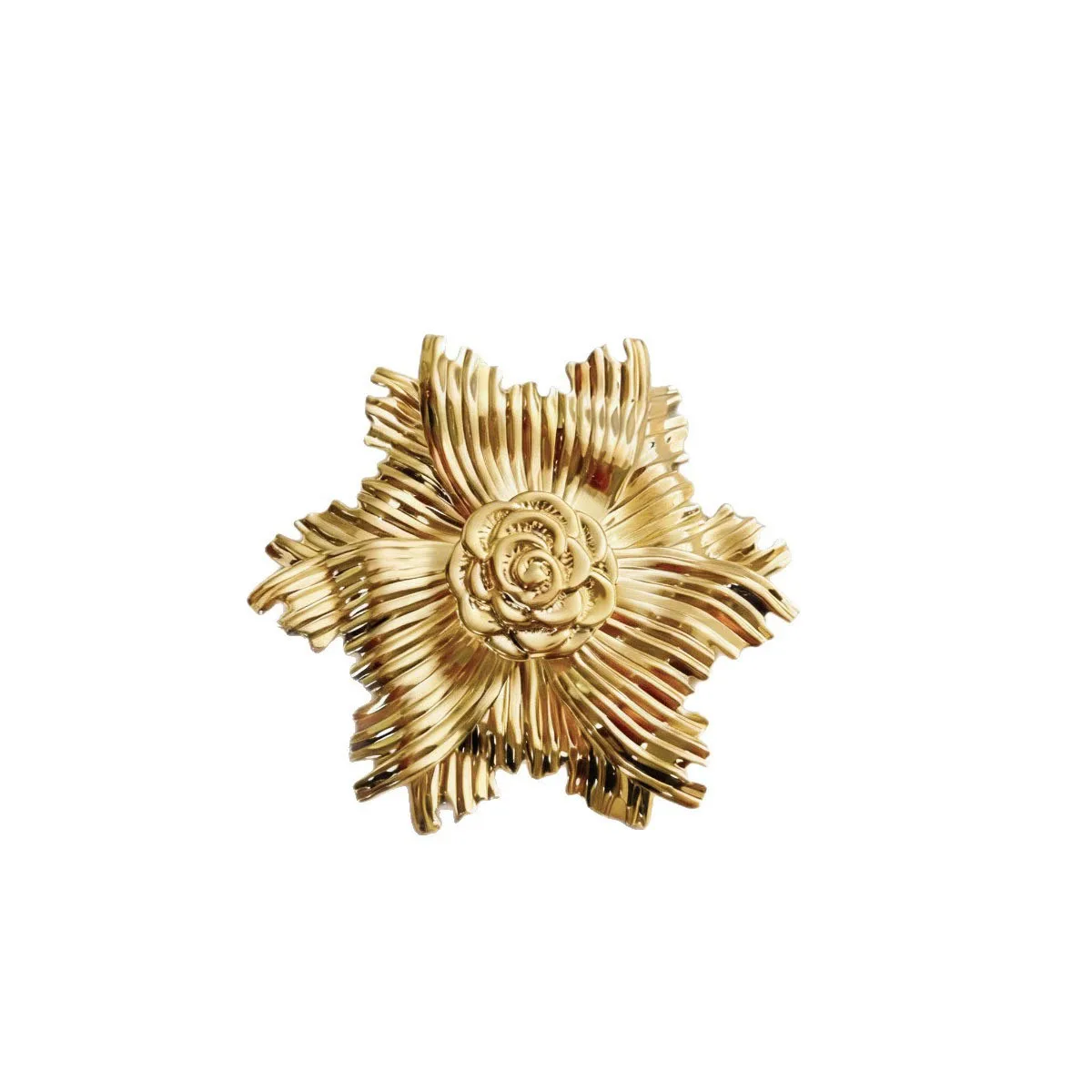 Vintage Gold-plated Women's Brooch Metal Geometric Flower Brooch Suit Decoration Brooch Pin Accessories Gifts
