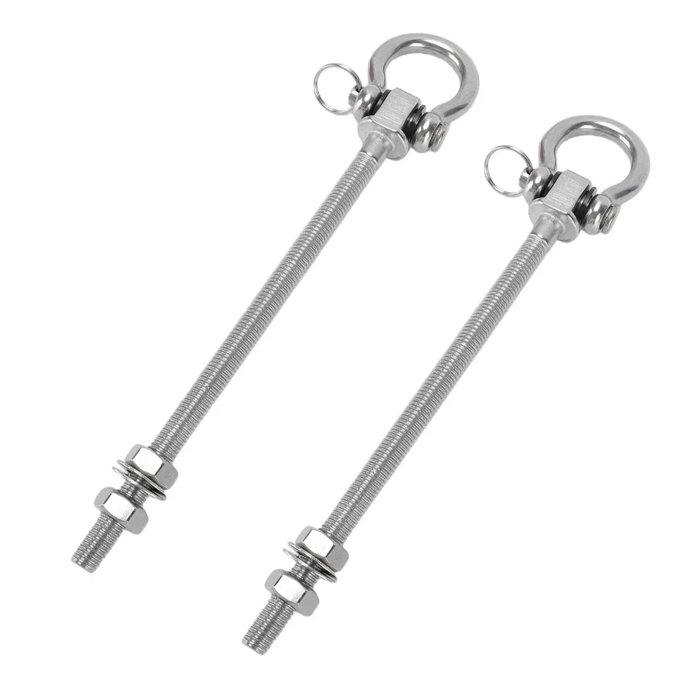 2pcs 180° Rotatable Porch Swing Hanger 180mm Length 1500 LB Capacity Hammock Hook Bearing Type Stainless Steel Swing Hardware