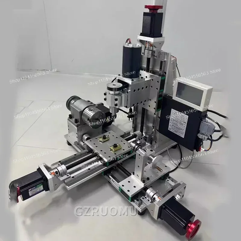 آلة حفر المطحنة الدوارة المتكاملة، مخرطة دقيقة بمحرك مؤازر 750 وات مع نظام تحكم عددي #4