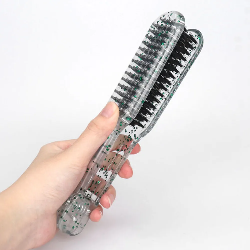 

Double Sided Clamp Hair Brush Small Clamp Straightening Comb Hair Styling Tool for Salon Home Use Double Sided Brush