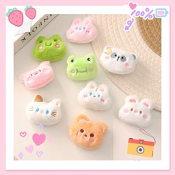 Animal Cartoon Plush Brooch Bear Frog Clothes Badge Pins Cute Rabbit Backpacks Pendant Decoration Girl