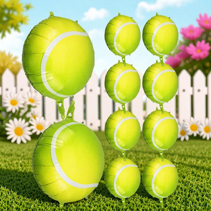 

10Pcs Tennis Ball Balloons Lightweight Inflatable Sports Party Decor Birthday Party Supplies Tennis Ball Balloon