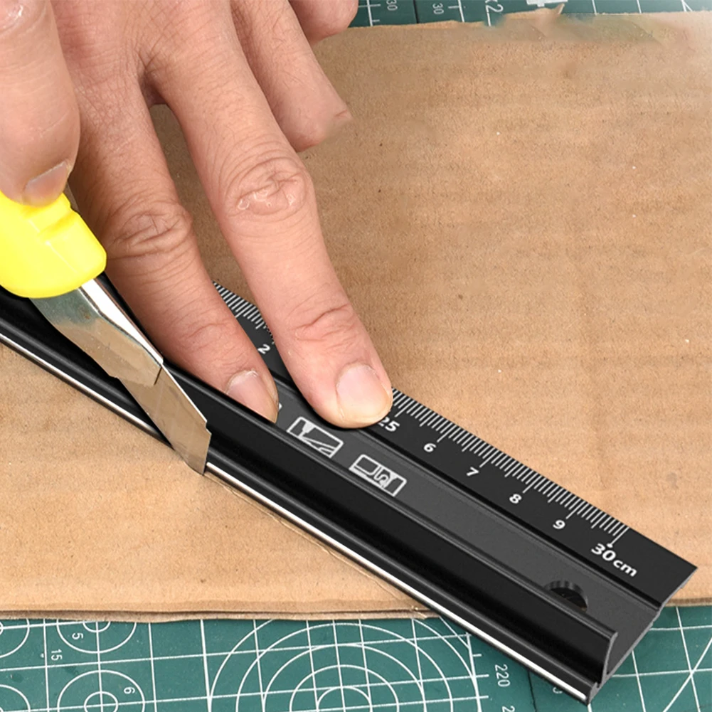 Heavy Duty Raised Grip Aluminium Ruler with Ink Resistant Anti Bleeding Design for Accurate Measurement and Enhanced Stability