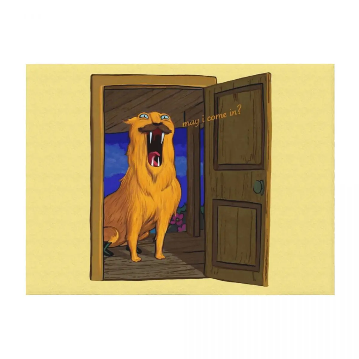 

May I come In - Adventure Time fan art from 'Stakes' Throw Blanket Weighted Flannel Fabric Luxury Custom Blankets