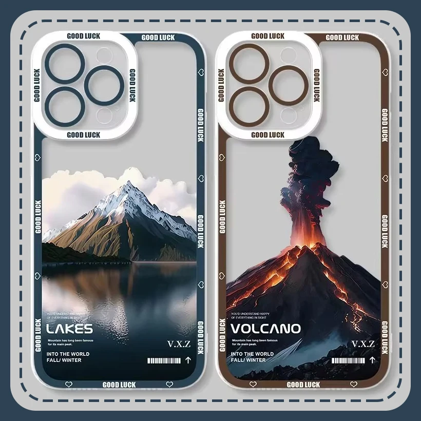 Volcano Lake Landscape Case For Samsung Galaxy A54 A34 A24 A14 A13 A53 A33 A73 A23 A05 A05S A72 A52 A52S A32 A22 A12 A51 A71