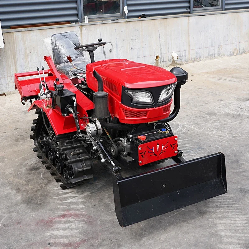 Forniture di fabbrica Tipo di binario per frutteto agricolo Aratro Trattore multifunzionale a binario piccolo da 35 cavalli