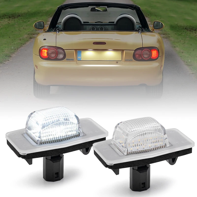 

2Pcs LED Number License Plate Light For Mazda Miata MX-5 Protege MPV Tribute Ford Escape Mercury Mariner