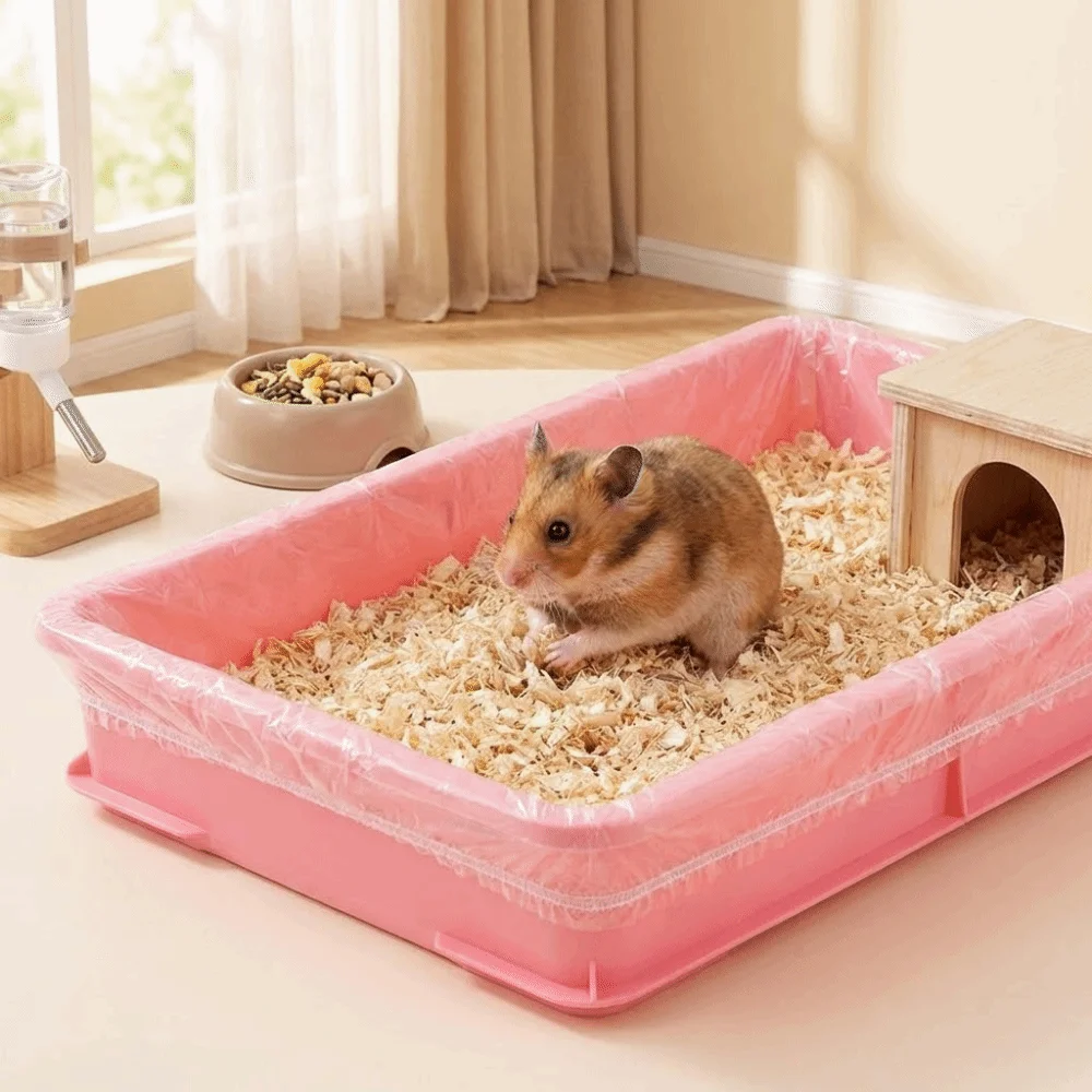 50 Stück Kotbeutel Einweg-Kaninchenkäfig-Abdeckung Elastische Transparente Käfigunterlage Große Größe Verstärkte Käfigbodenmatte für Hunde Katzen Haustiere – Detail 3
