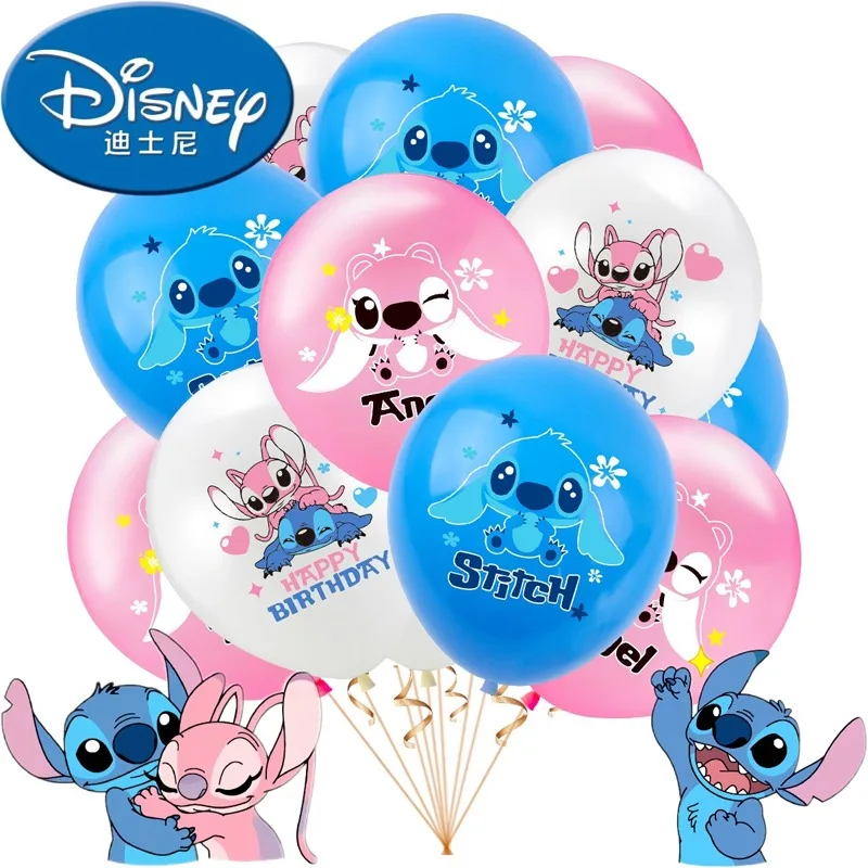 Disney Lilo & Stitch Latex Balloon Anime Cartoon Stitch Balloons Happy Birthday Party Decoration for Children's Toys Xmas Gifts