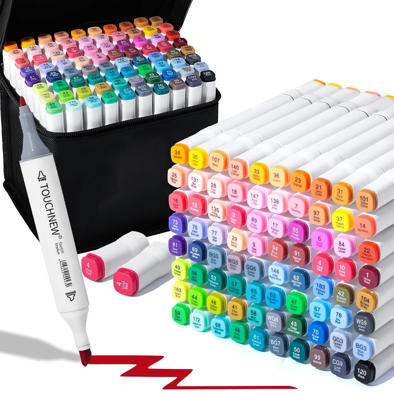 

40-168 Color Dual Tip Soft Art Markers Pens Pure Color Series Alcohol Markers Set for Kids Adult Drawing Sketching Card Making