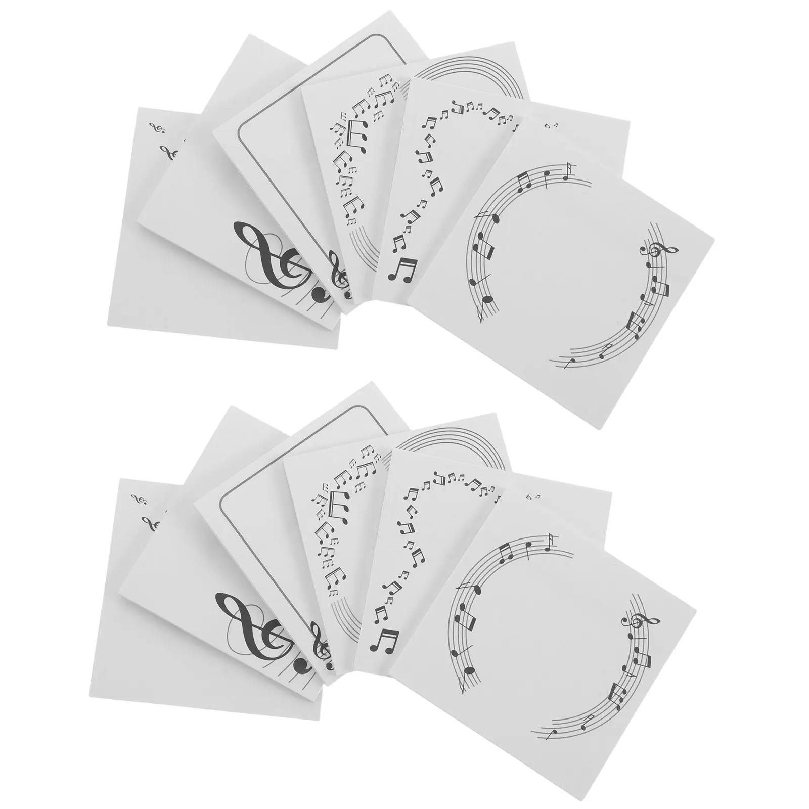 12Pcs Self-Adhesive Notepads Mini Memo Pads Musical Notes Pattern 3x3 Inch Writing Pads Office School Teachers Students