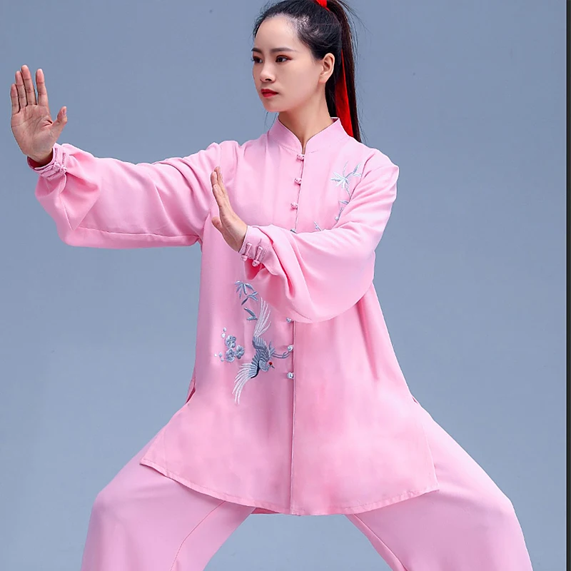 Women's Chenjiagou Style Tai Chi Outfit - Hand-Embroidered Silk Linen, Loose Fit Set for Martial Arts Performance & Morning Prac