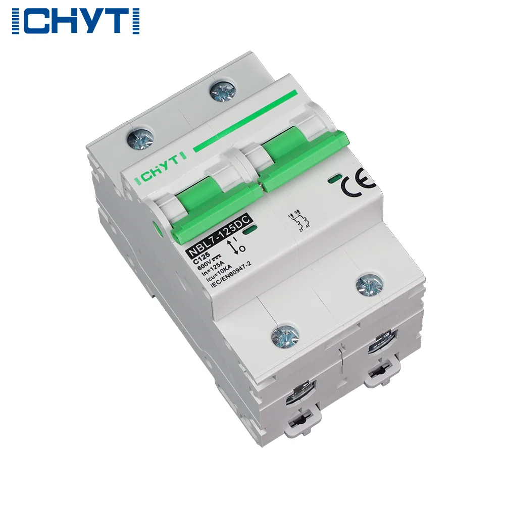 10 pièces MCB DC 2 pôles de haute qualité pour système solaire, 1000V, 100A/125A. Assurez une utilisation et une protection en toute sécurité, une déconnexion fiable pour cela