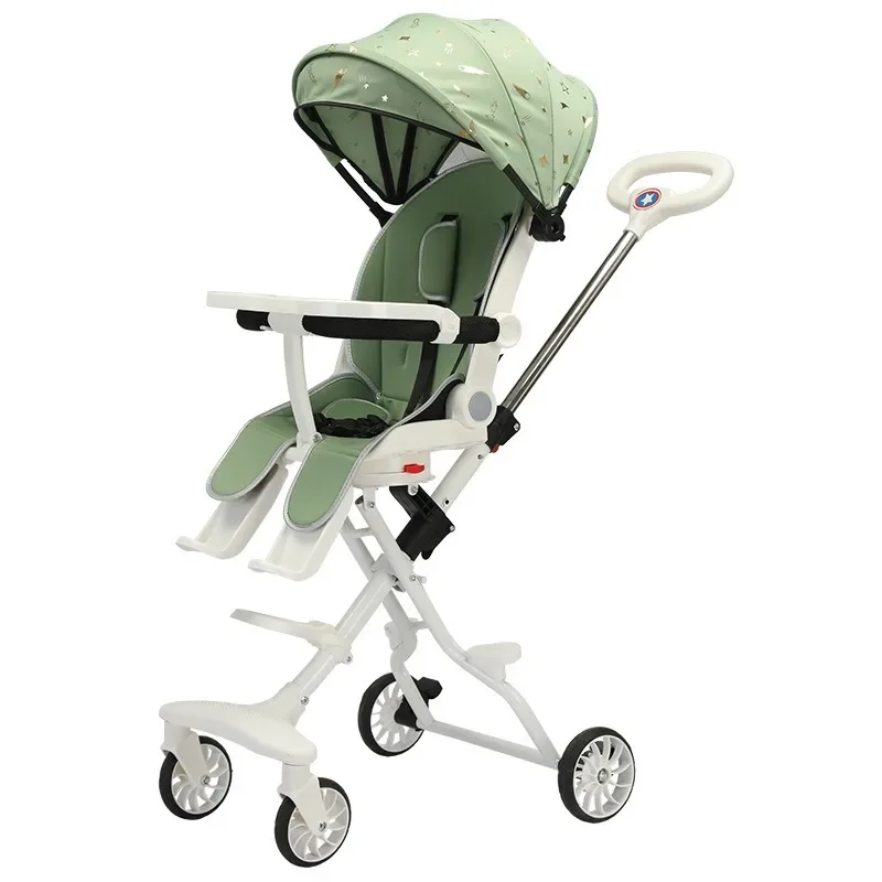 

2024A baby stroller can sit on a flat stroller with an umbrella cart and a foldable cart.