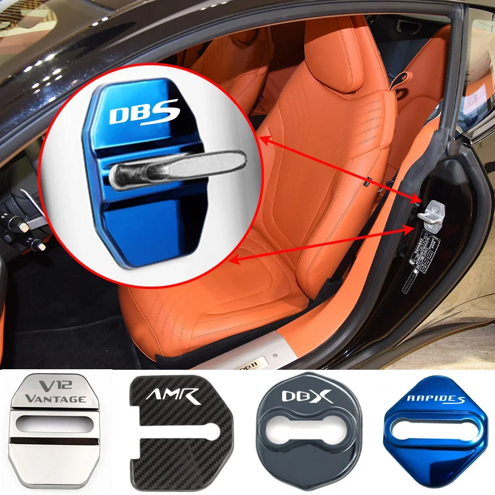 Car Door Lock Cover Auto Emblems Case for Aston Martin V12 V8 Vantage DBS Rapide S V12 Vanquish S DB11 Car Styling Accessories