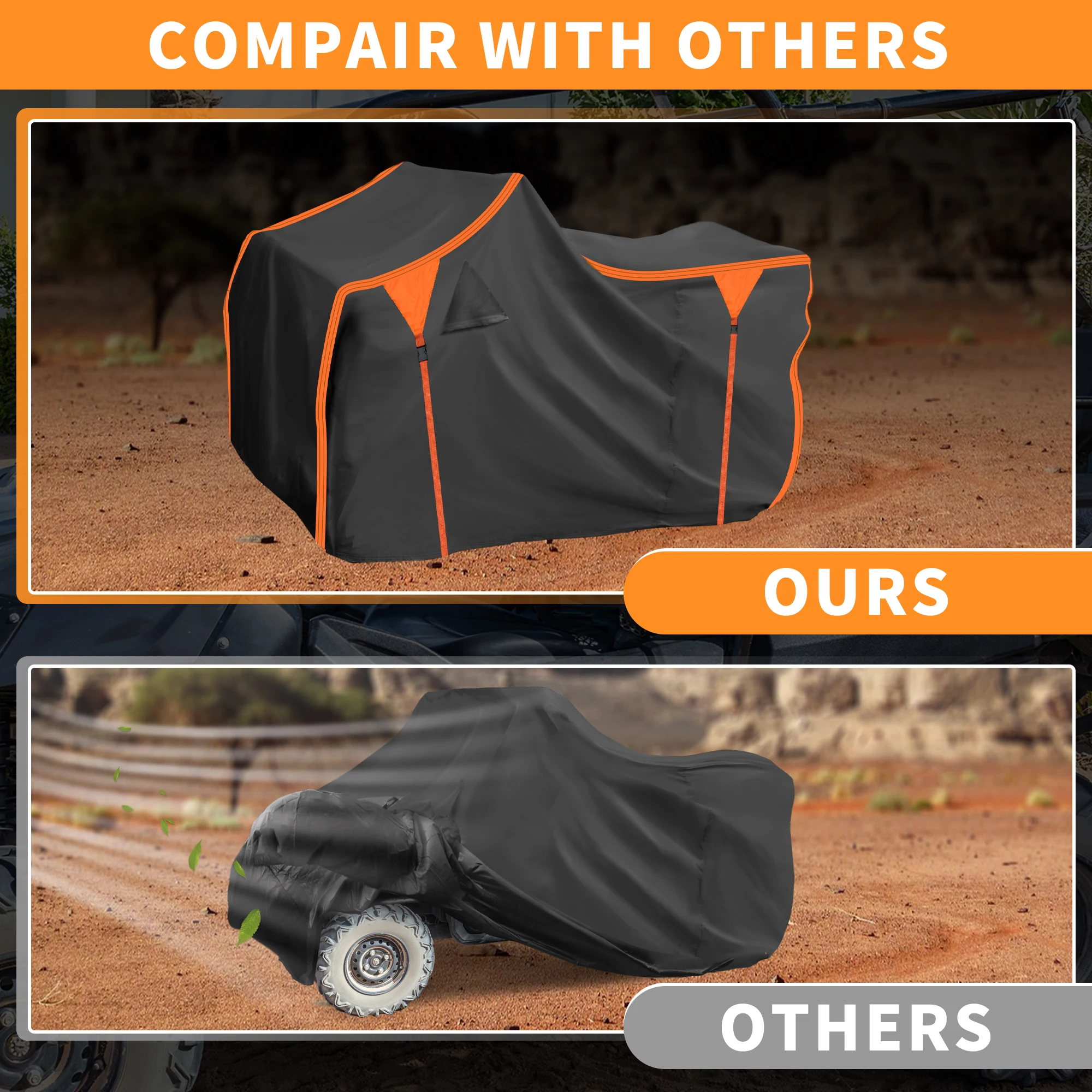 UXCELL Copertura ATV impermeabile per tutte le stagioni - Tessuto Oxford 210D con rivestimento in PU adatto per Polaris Sportsman 450/570 con custodia