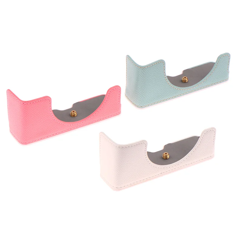 Custodia per fotocamera in pelle PU per fotocamera M200 Mezza custodia Protezione base Piastra base Borsa per fotocamera Apertura pulsante 1/4 Scew Retro Hot Shoe Cover