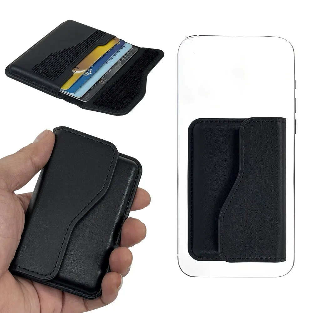 

Cash Wallet Phone Back Magnetic Card Bag PU Leather Multifunction Flip Card Case Side-opening Portable Card Holder Male/Famale